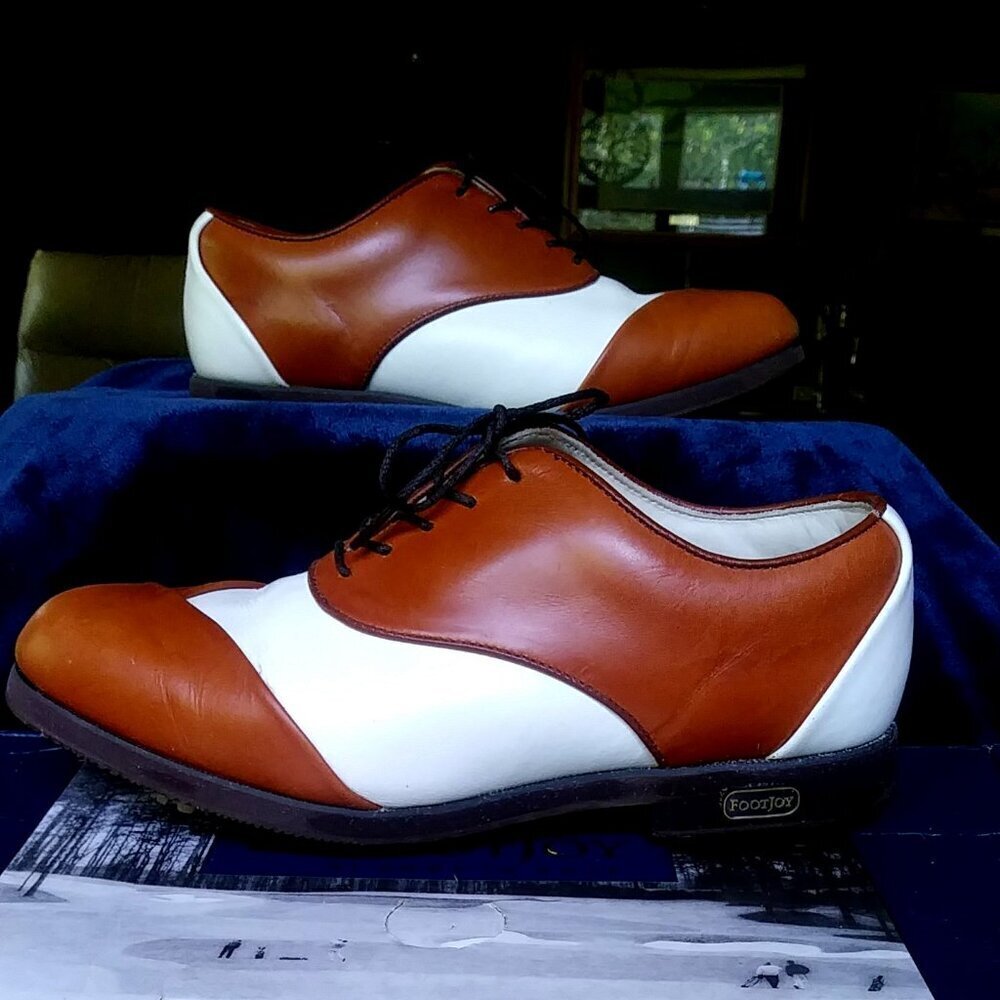 Women's Brown and White oxford FootJoy Golf Shoes - Size 6.5